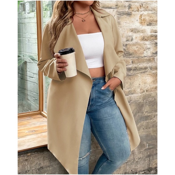 Cozy Waterfall Minimalist Light Jacket Coat - Picture 7 of 15